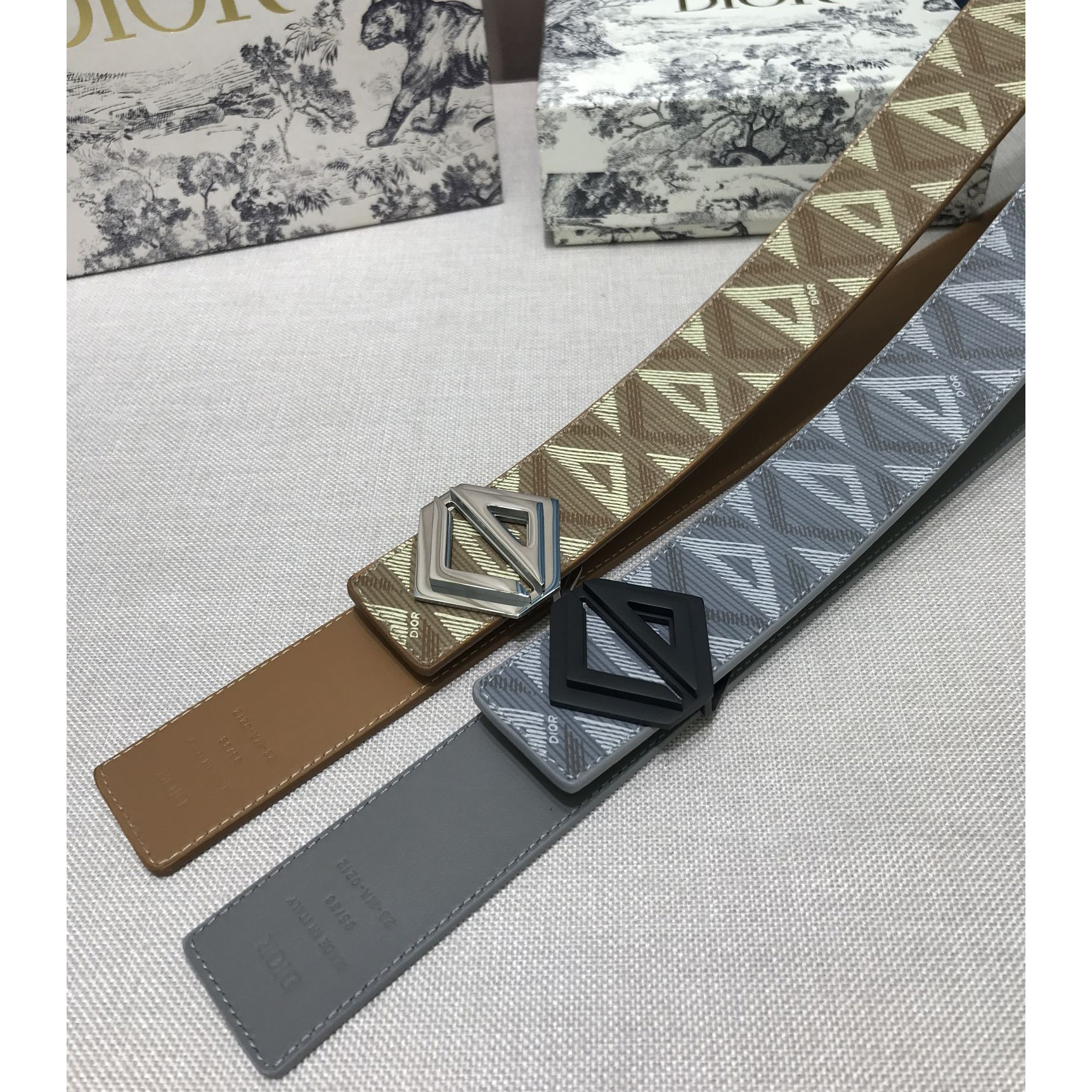 Dior CD Diamond Print  40mm Reversible Belt  - DopestKickz