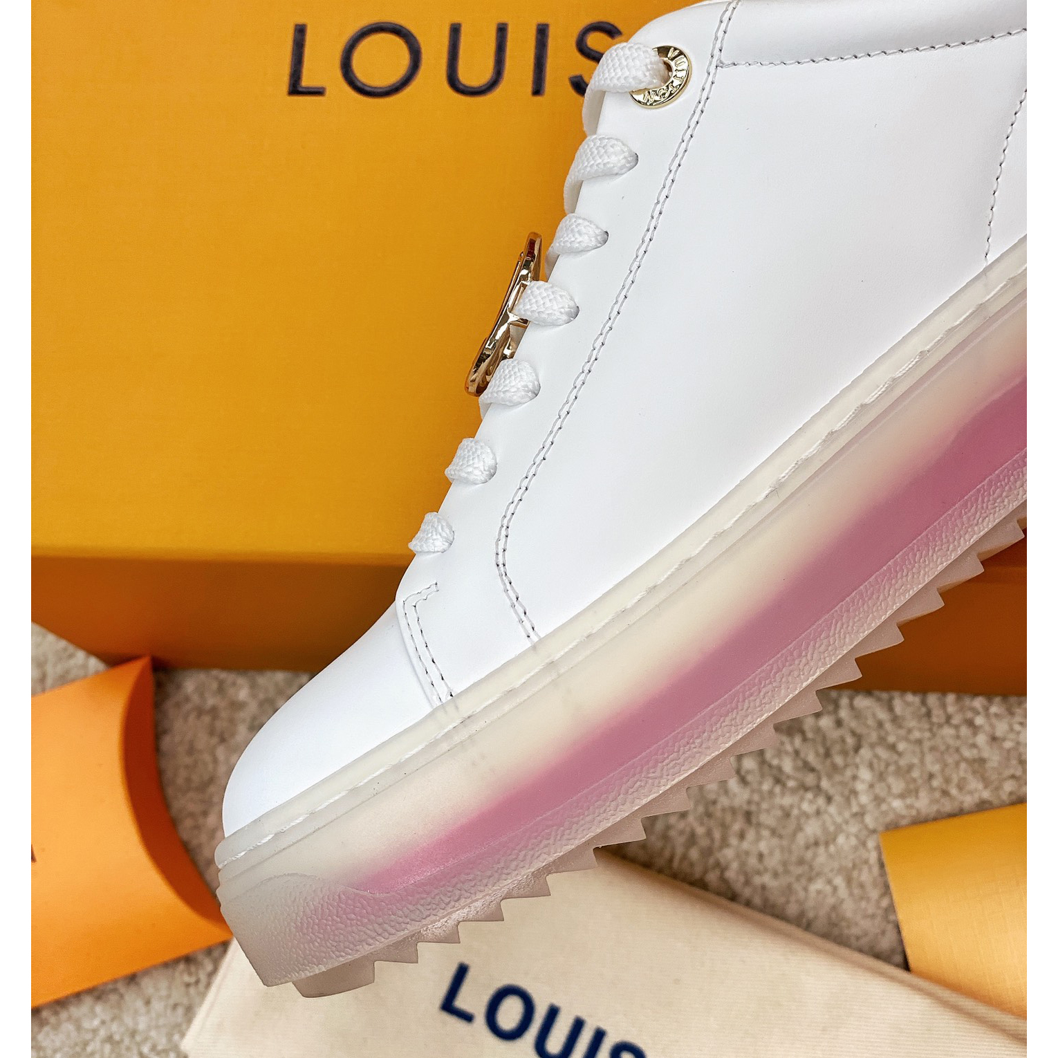 Louis Vuitton Logo Transparent Sole Sneaker  - DopestKickz