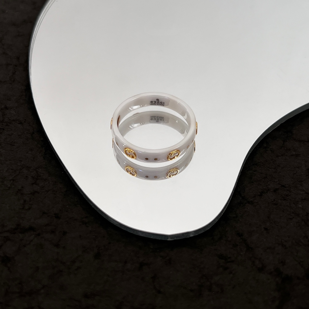 Gucci Icon Ring 18k With Interlocking G In White - DopestKickz