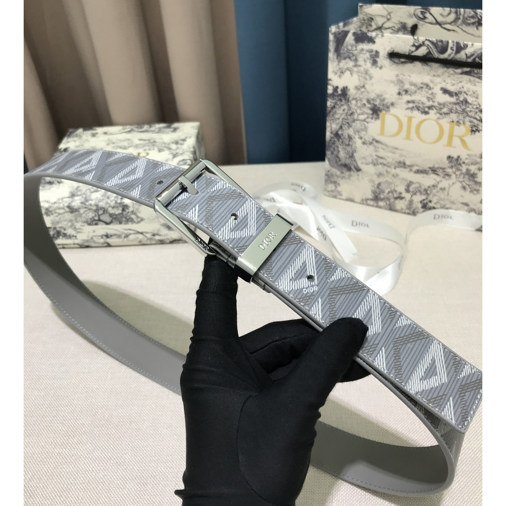 Dior CD Diamond Print  35mm Belt  - DopestKickz