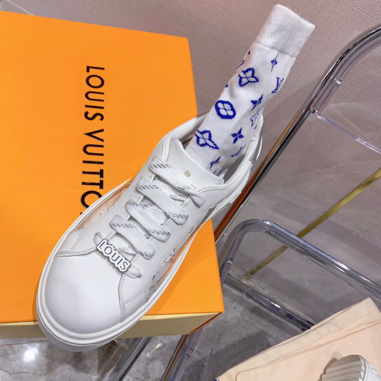 Louis Vuitton Time Out PVC Transparent Logo Sneaker - DopestKickz
