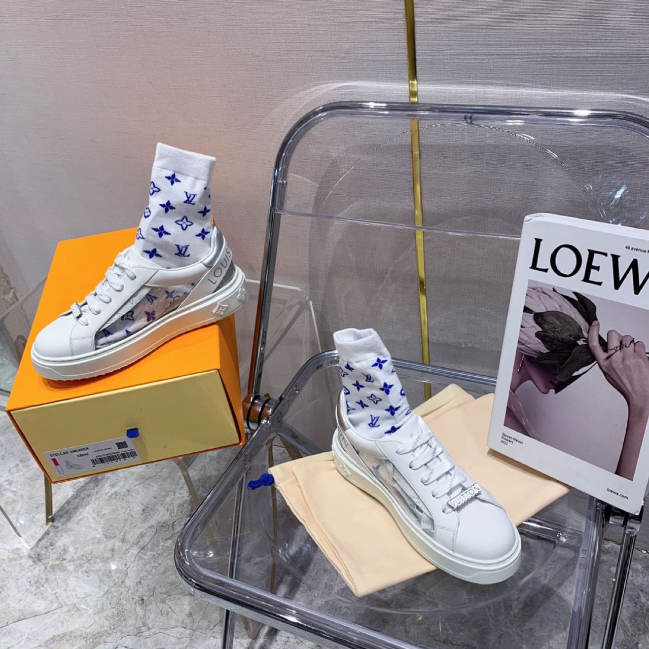 Louis Vuitton Time Out PVC Transparent Logo Sneaker - DopestKickz