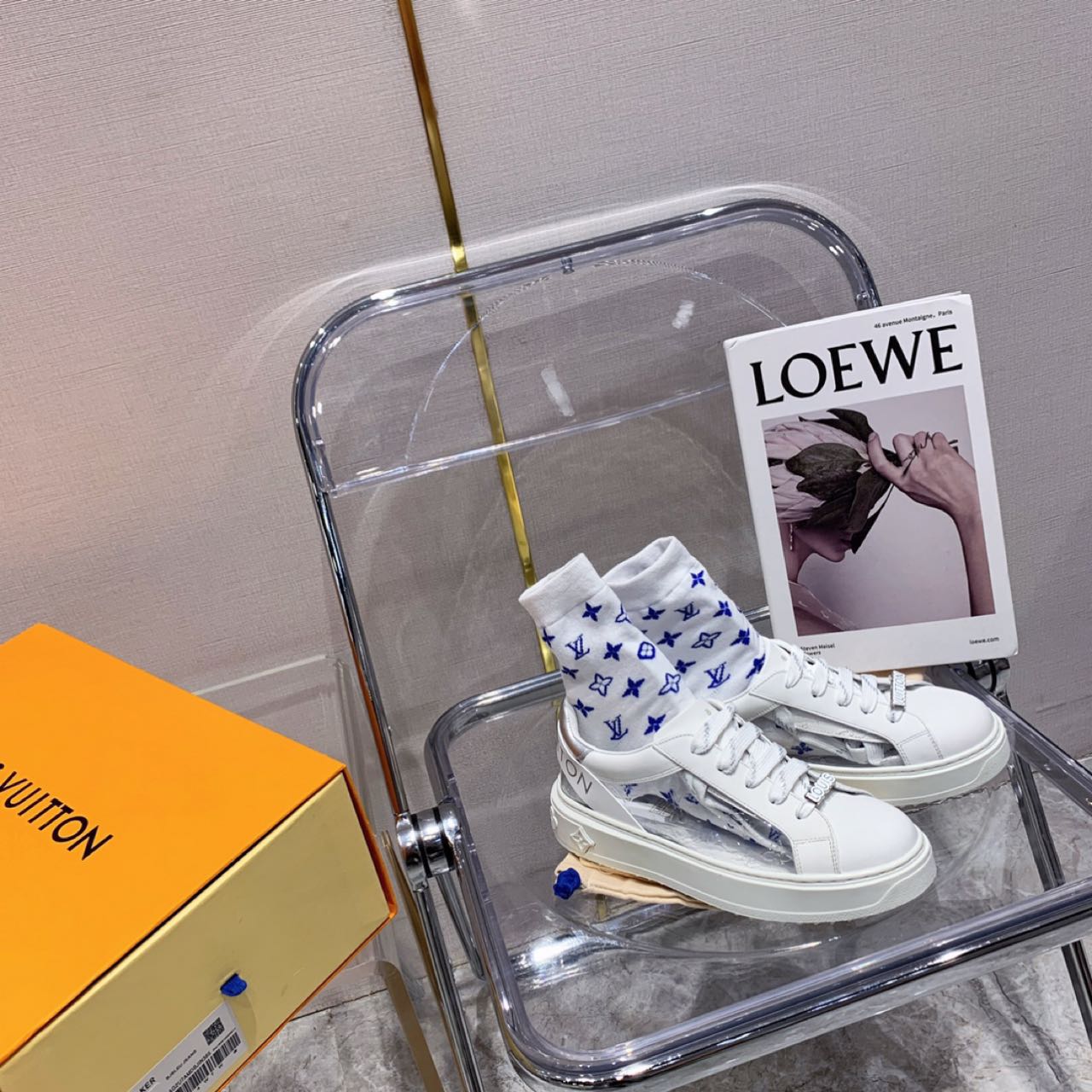 Louis Vuitton Time Out PVC Transparent Logo Sneaker - DopestKickz