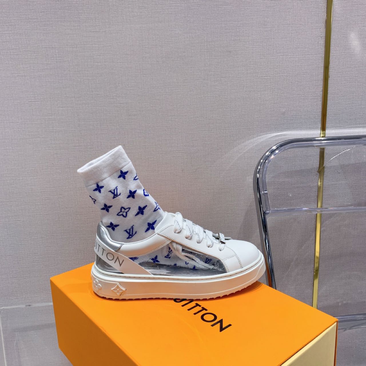 Louis Vuitton Time Out PVC Transparent Logo Sneaker - DopestKickz
