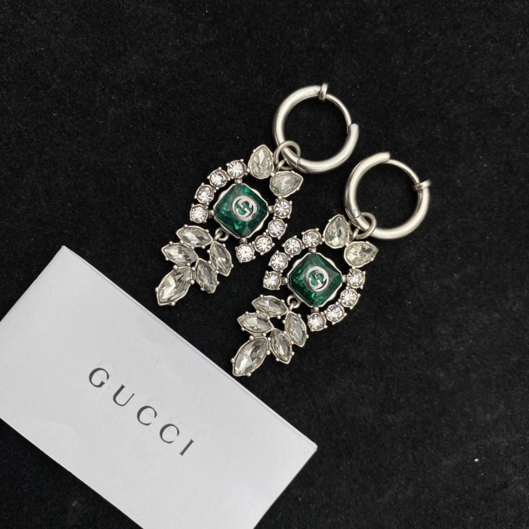 Gucci  Interlocking G Crystal Earrings - DopestKickz