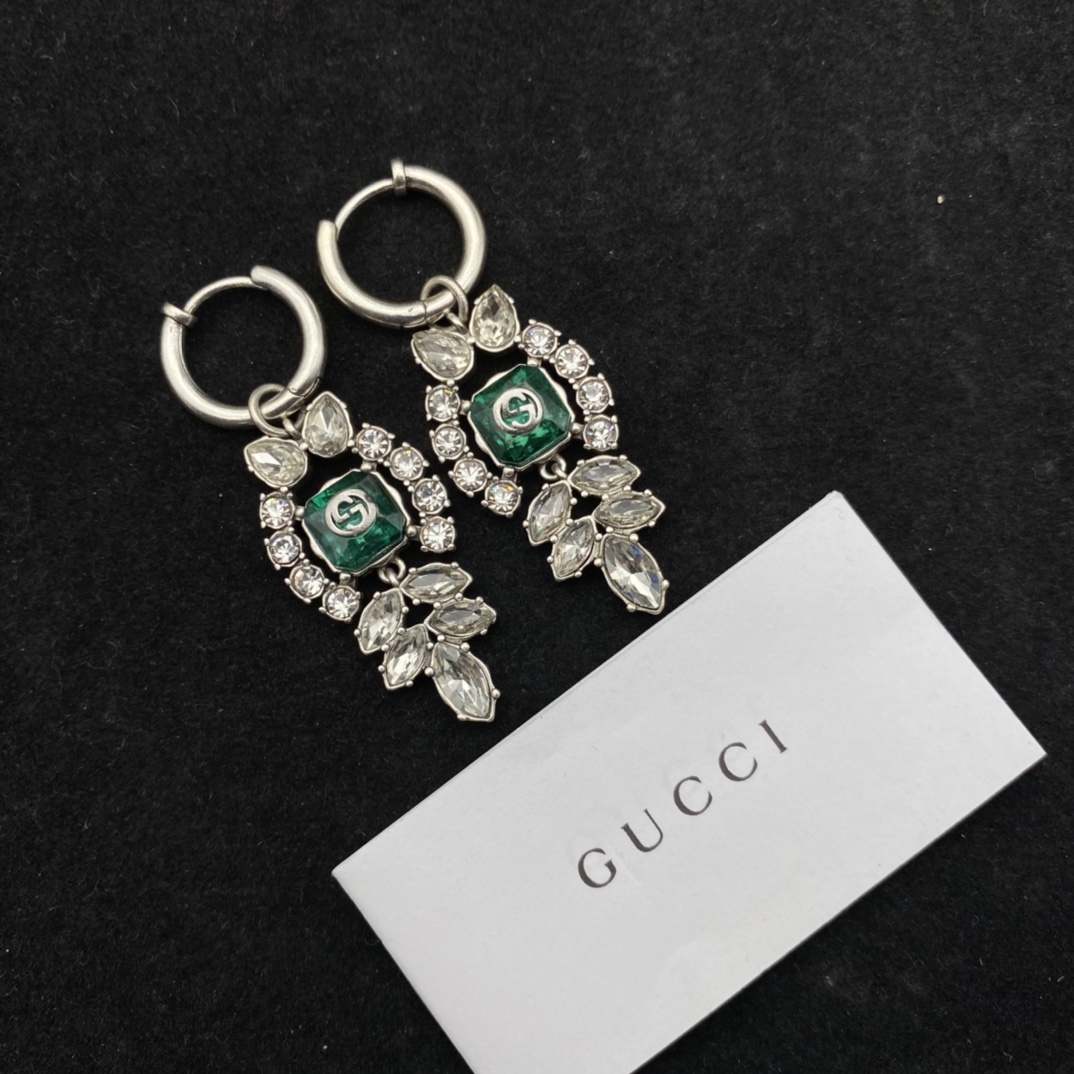 Gucci  Interlocking G Crystal Earrings - DopestKickz