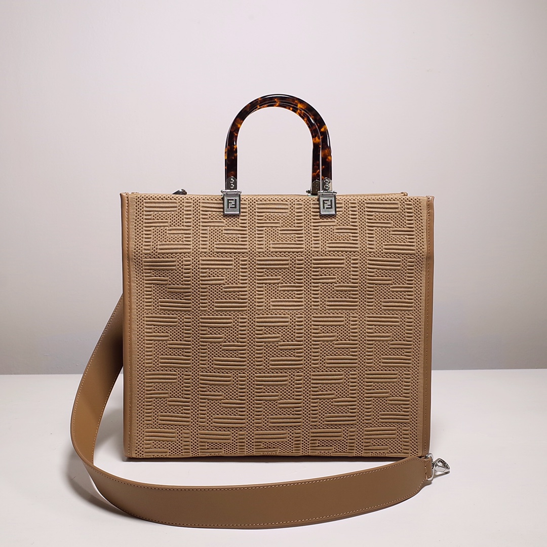 Fendi Sunshine Medium Shopper Bag In Beige(35-31-17cm)  8BH386 - DopestKickz