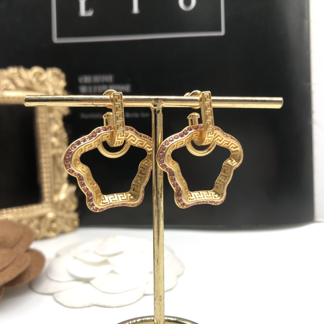 Versace La Medusa Curve Earrings - DopestKickz