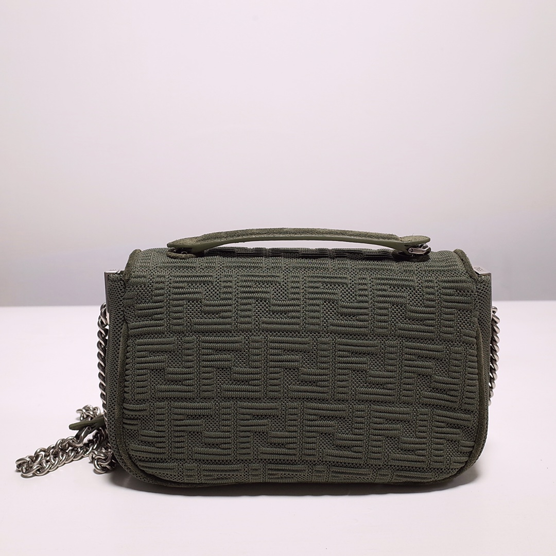 Fendi Iconic Medium Baguette Bag With Chain  (24-14.5-7CM)   8BR793 - DopestKickz