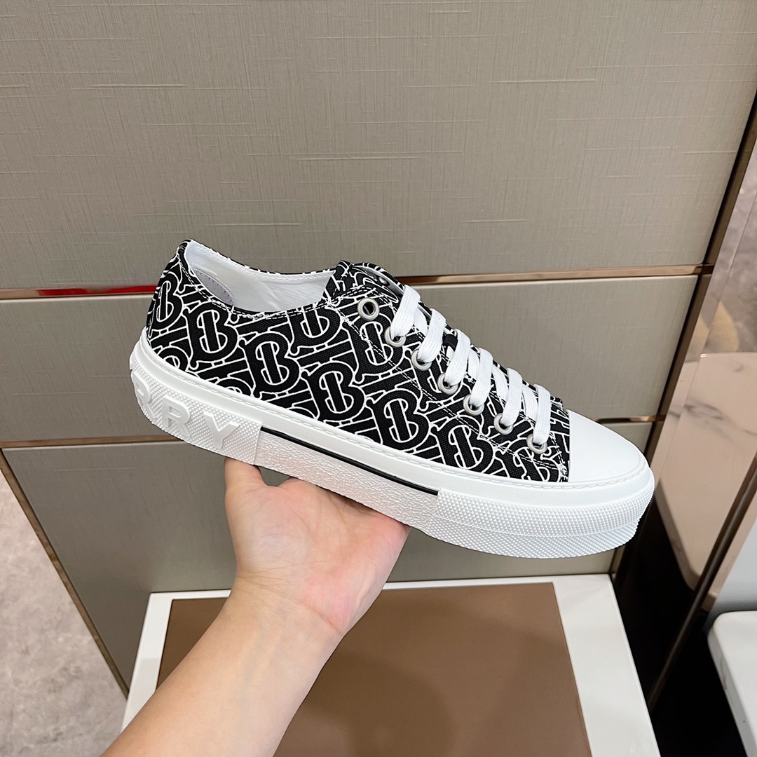 Burberry Monogram Print Cotton Sneakers - DopestKickz