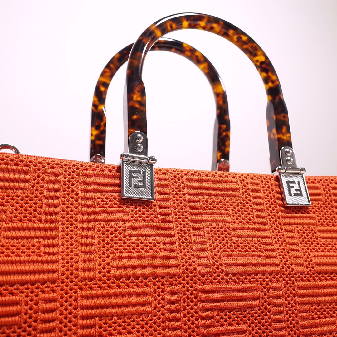 Fendi Sunshine Medium Shopper Bag In Red (35-31-17cm)  8BH386 - DopestKickz