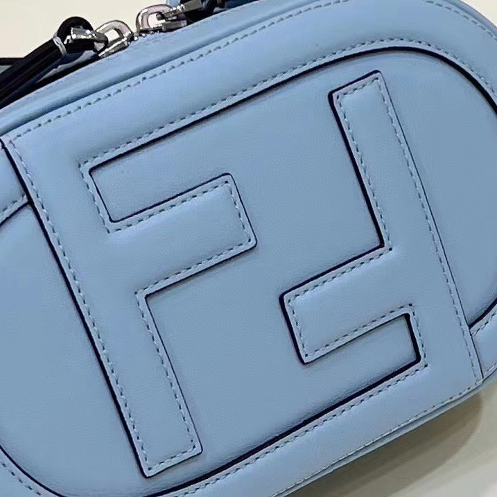 Fendi O’Lock Mini Camera Case Light Blue Leather Mini Bag(21-8-13CM) - DopestKickz