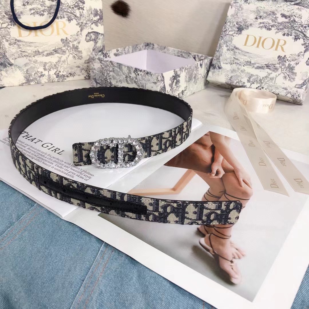 Dior Leather Belt With 'CD' Buckle - DopestKickz