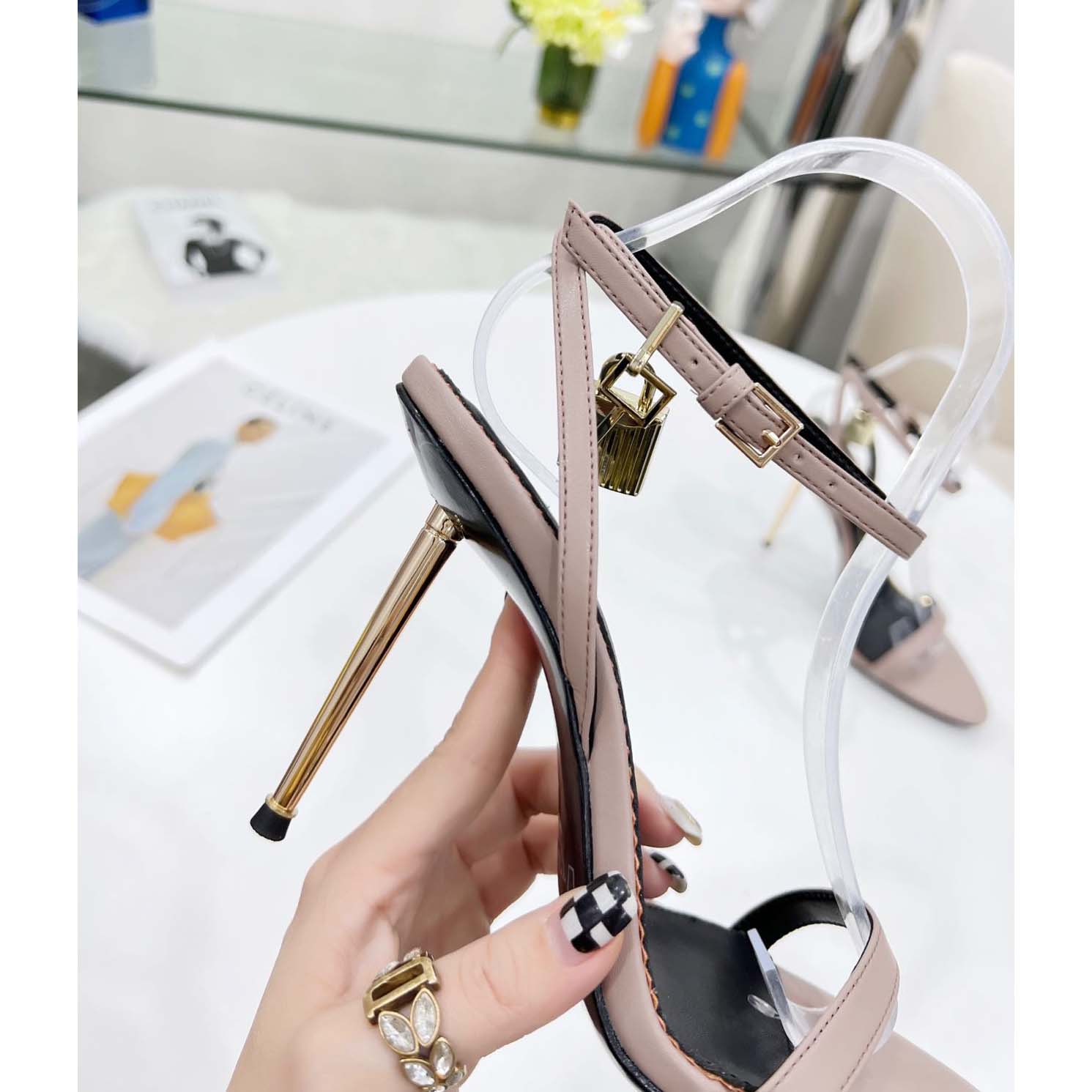 Tom Ford Sandalias Padlock De Piel With Heel Height Of 10.5cm - DopestKickz