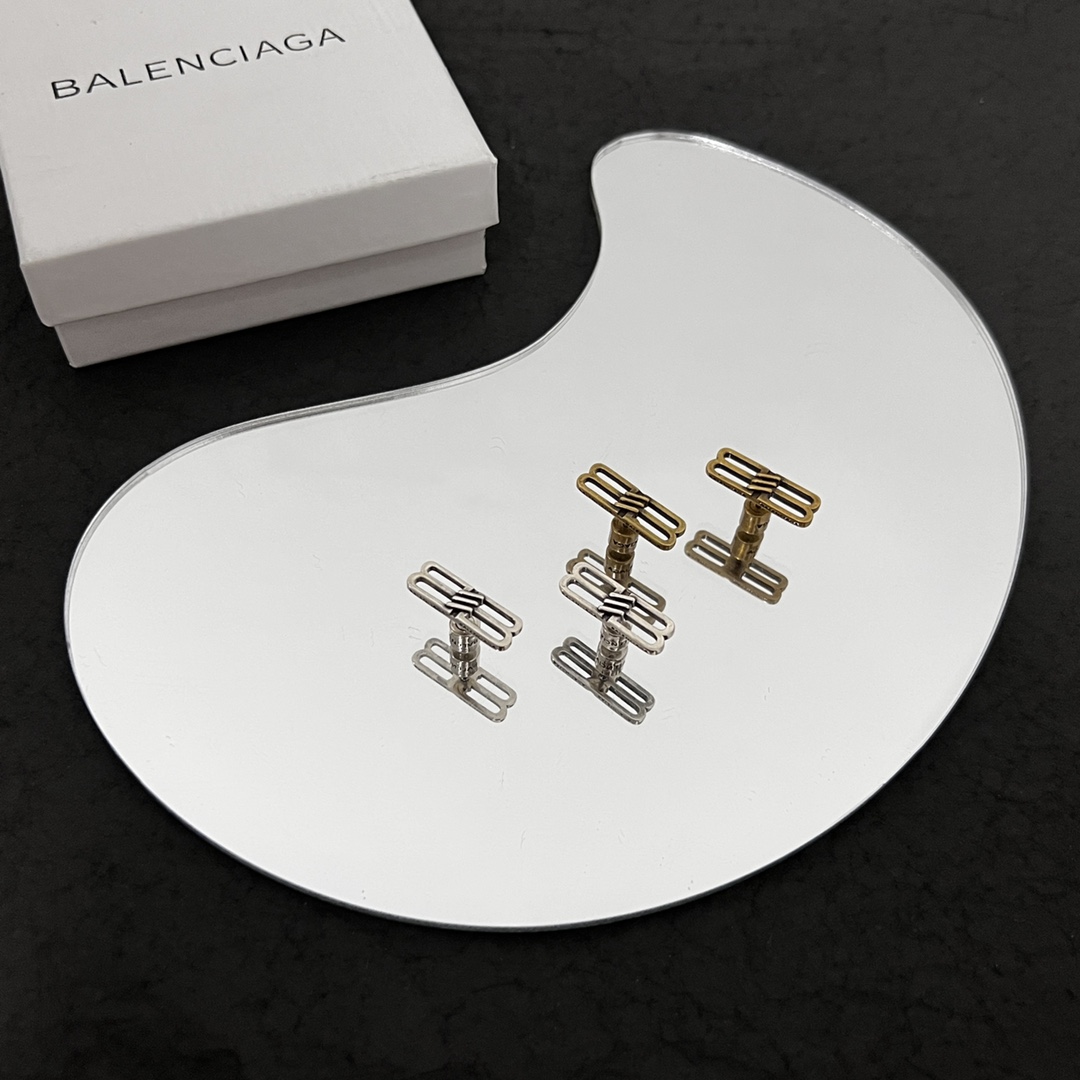 Balenciaga BB Icon Earrings In Aged-Gold Brass - DopestKickz