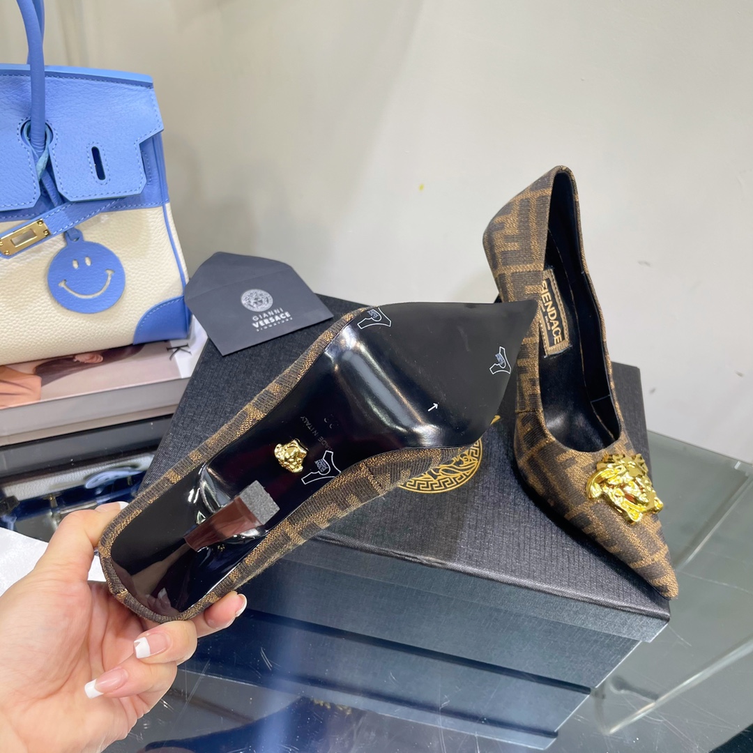 Versace x Fendi Fendace FF Jacquard Pumps - DopestKickz