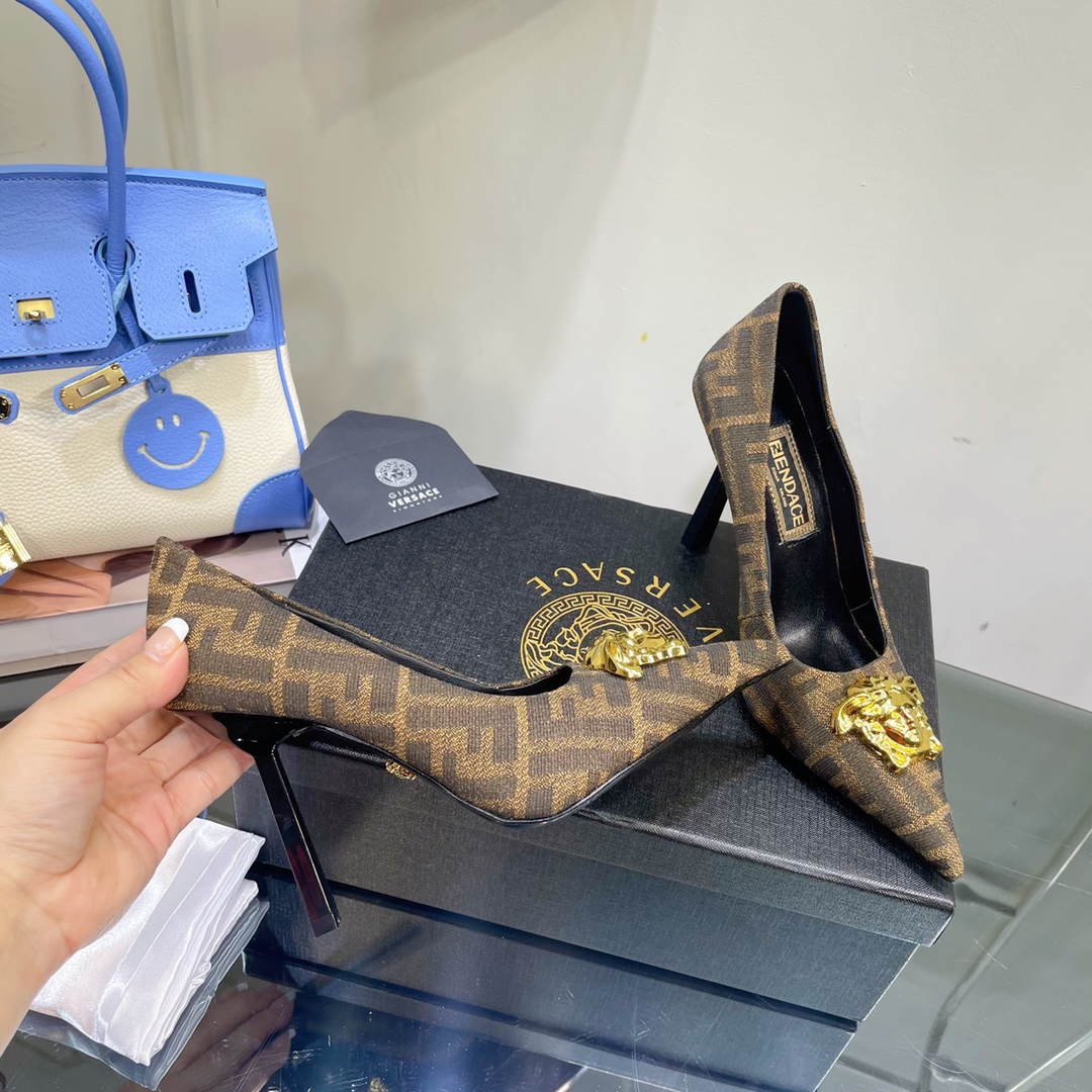 Versace x Fendi Fendace FF Jacquard Pumps - DopestKickz