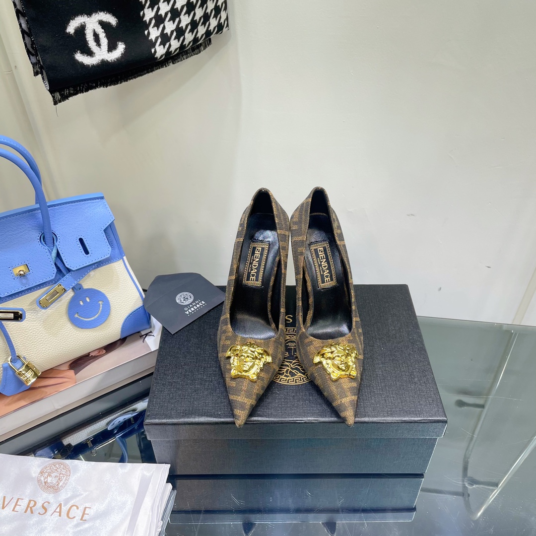 Versace x Fendi Fendace FF Jacquard Pumps - DopestKickz