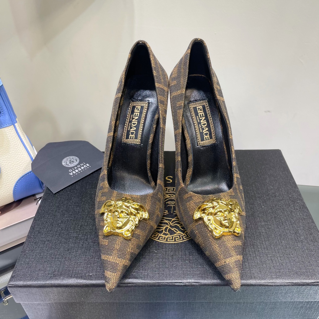 Versace x Fendi Fendace FF Jacquard Pumps - DopestKickz