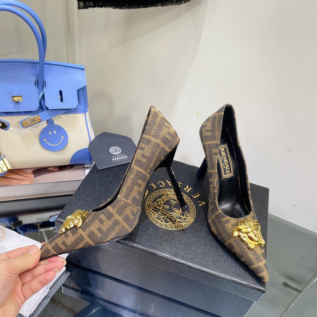 Versace x Fendi Fendace FF Jacquard Pumps - DopestKickz