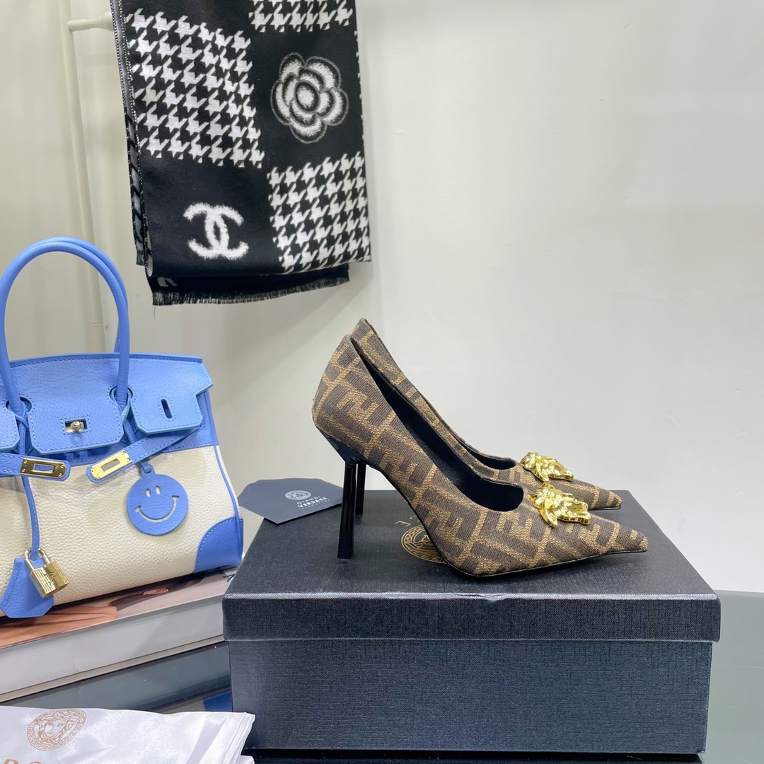 Versace x Fendi Fendace FF Jacquard Pumps - DopestKickz