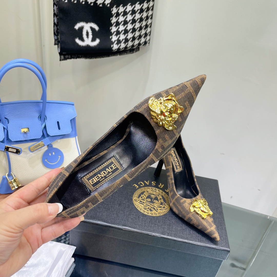 Versace x Fendi Fendace FF Jacquard Pumps - DopestKickz