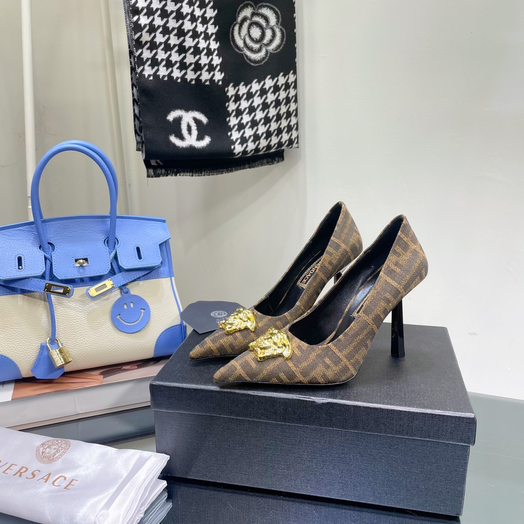 Versace x Fendi Fendace FF Jacquard Pumps - DopestKickz