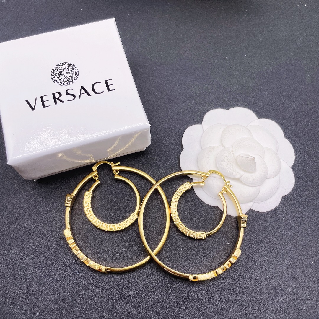 Versace La Medusa Greca Hoop Earrings - DopestKickz