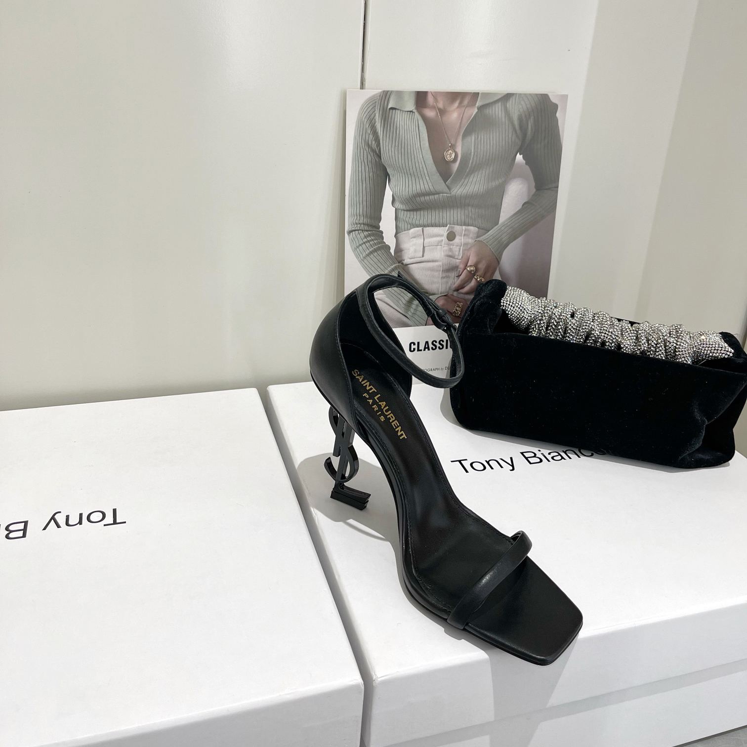 Saint Laurent Opyum Sandals In Patent Leather With Black-Tone Heel— Heel Higth 90mm - DopestKickz
