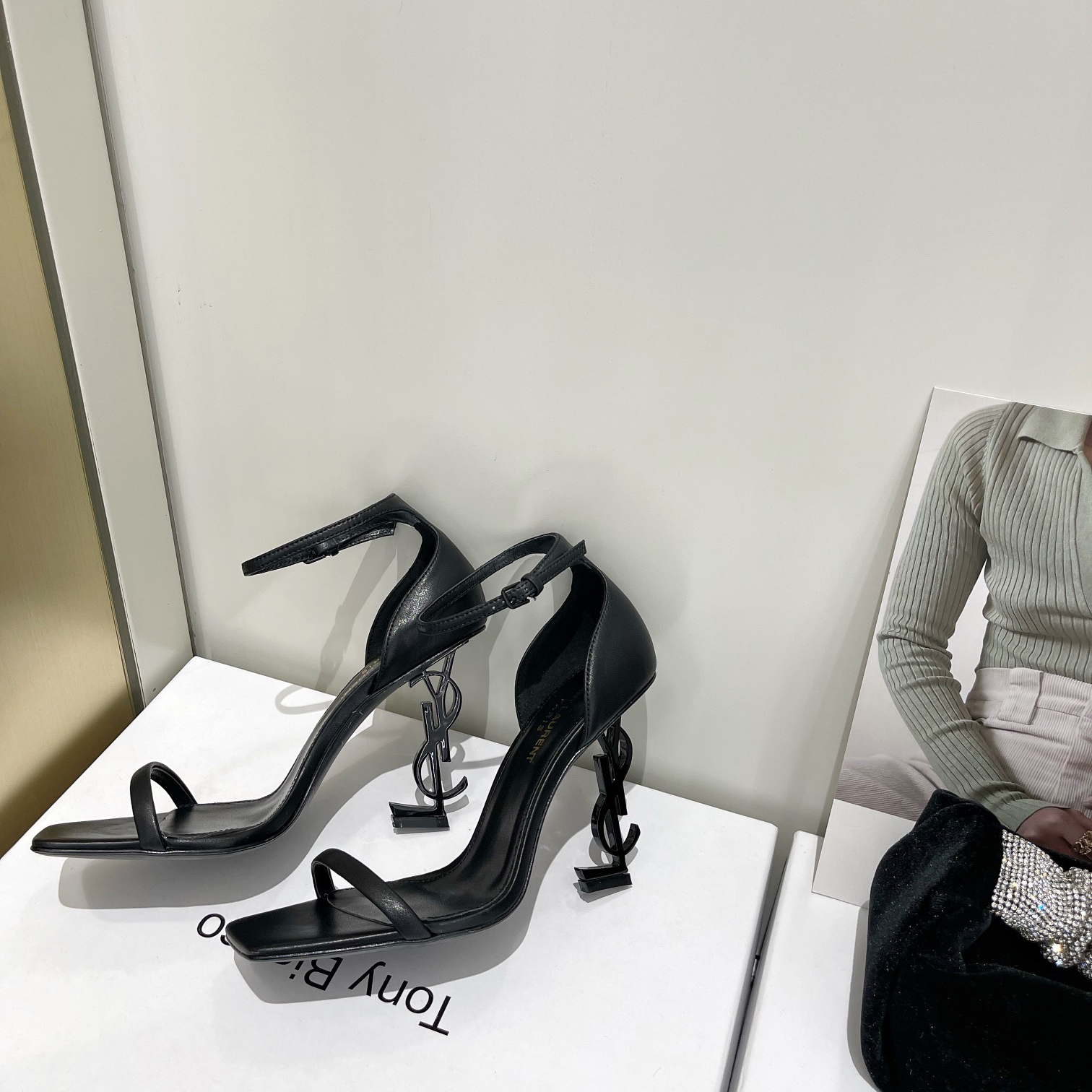 Saint Laurent Opyum Sandals In Patent Leather With Black-Tone Heel— Heel Higth 90mm - DopestKickz