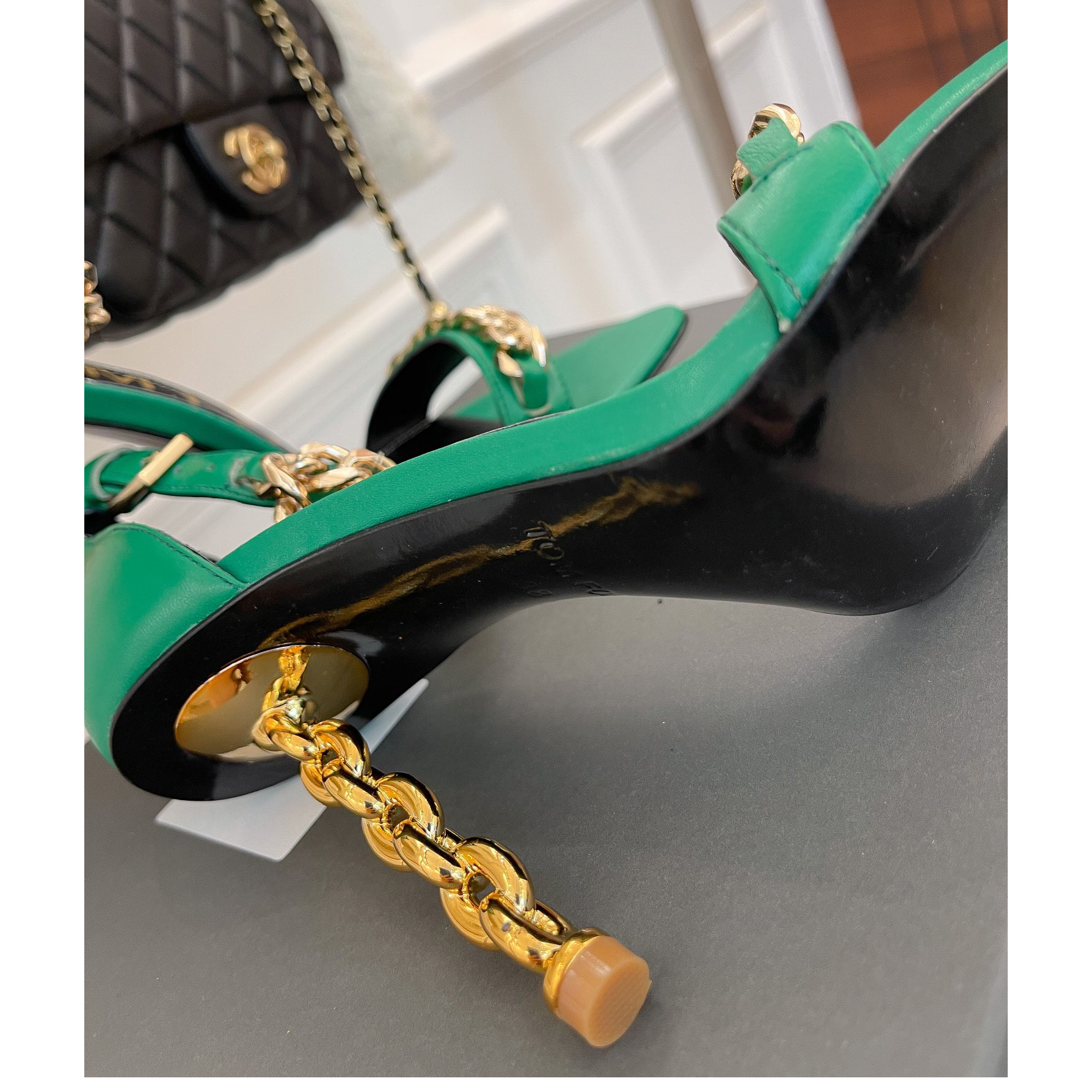 Tom Ford Chain-Trimmed Leather Sandals With Heel Height Of 10.5cm - DopestKickz