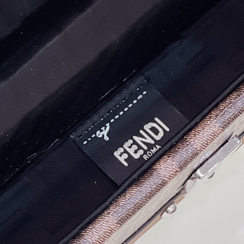 Fendi Baguette Trunk Mini Brown Fabric Bag(18.5-11.5-5cm) - DopestKickz
