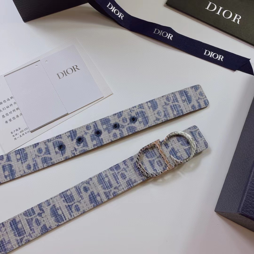 Dior Leather Belt With 'CD' Buckle - DopestKickz