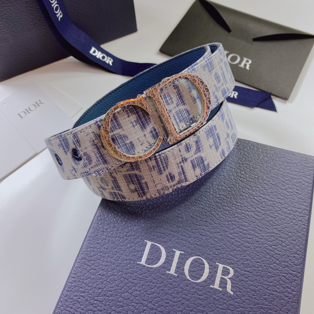 Dior Leather Belt With 'CD' Buckle - DopestKickz
