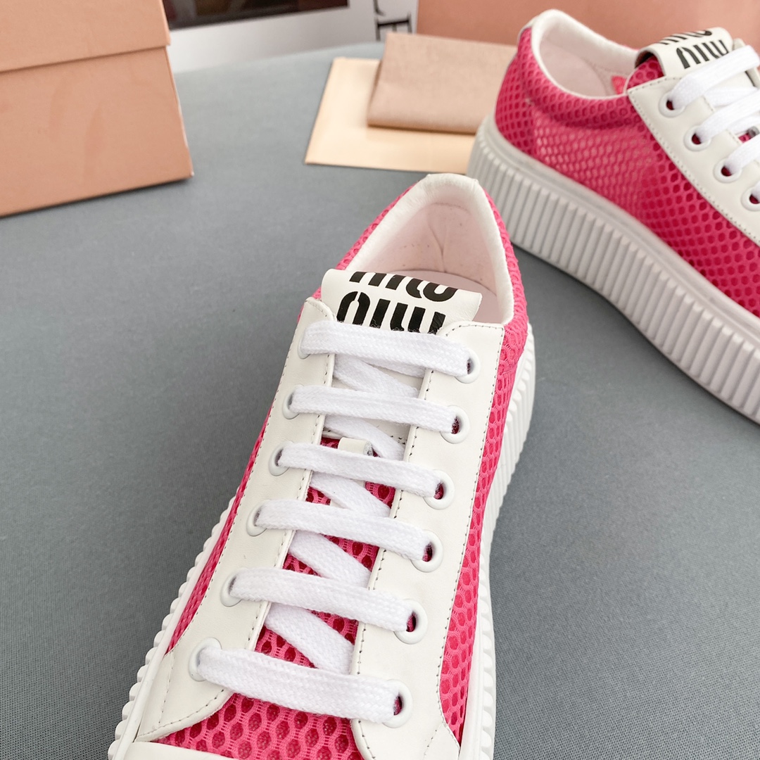 Miu Miu Mesh Flatform Sneakers - DopestKickz
