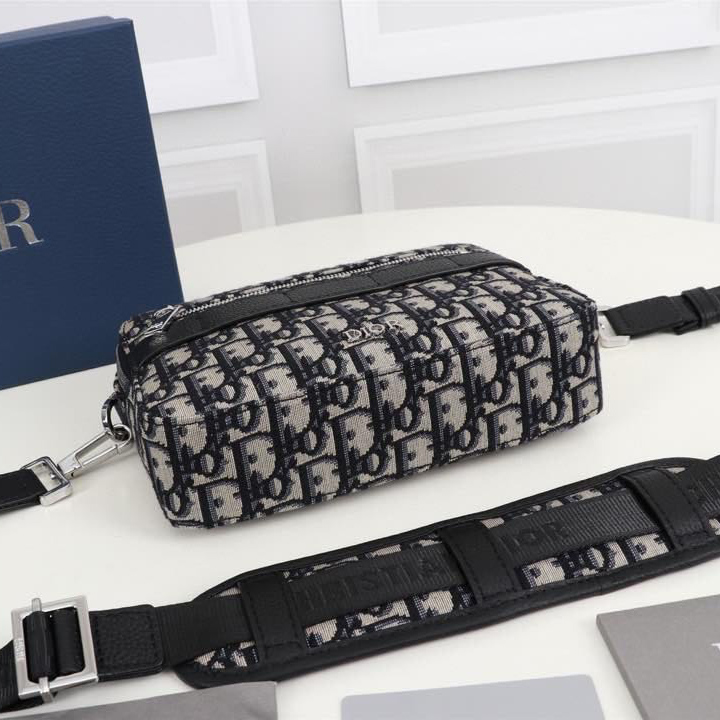 Dior Beige And Black Dior Oblique Jacquard Safari Messenger Bag - DopestKickz