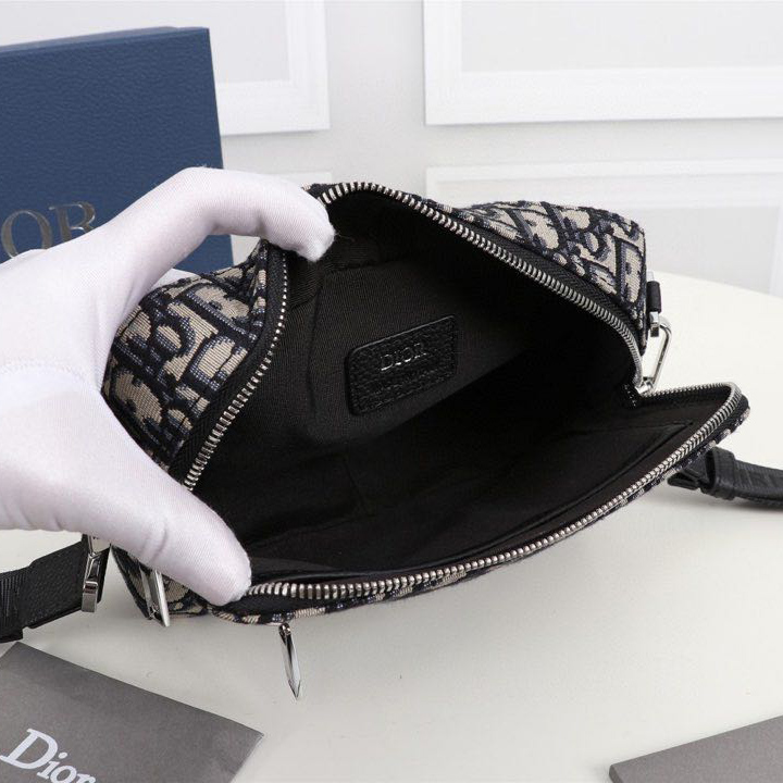 Dior Beige And Black Dior Oblique Jacquard Safari Messenger Bag - DopestKickz