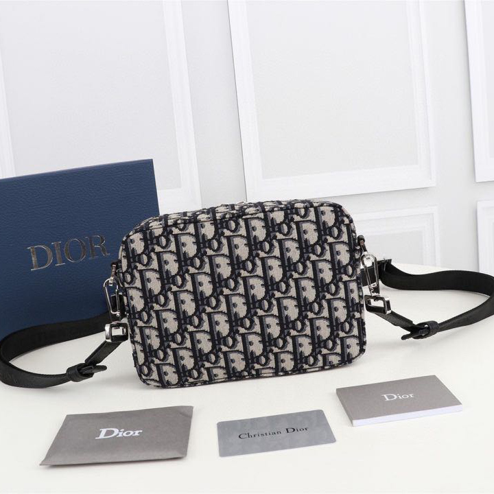 Dior Beige And Black Dior Oblique Jacquard Safari Messenger Bag - DopestKickz