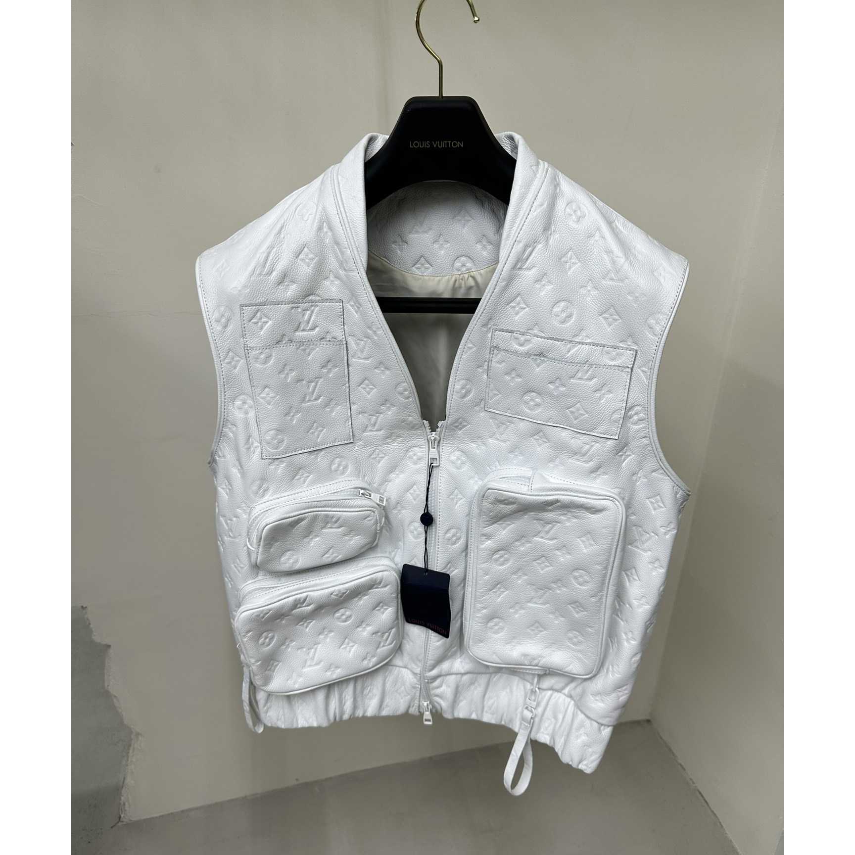 Louis Vuitton Black Monogram Leather Vest - DopestKickz
