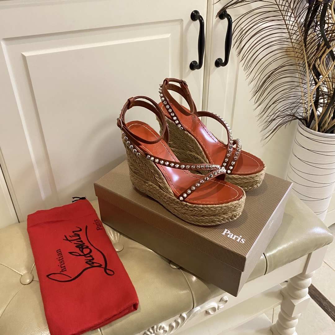 Christian Louboutin Mafaldina Zeppa Sandal   120mm - DopestKickz