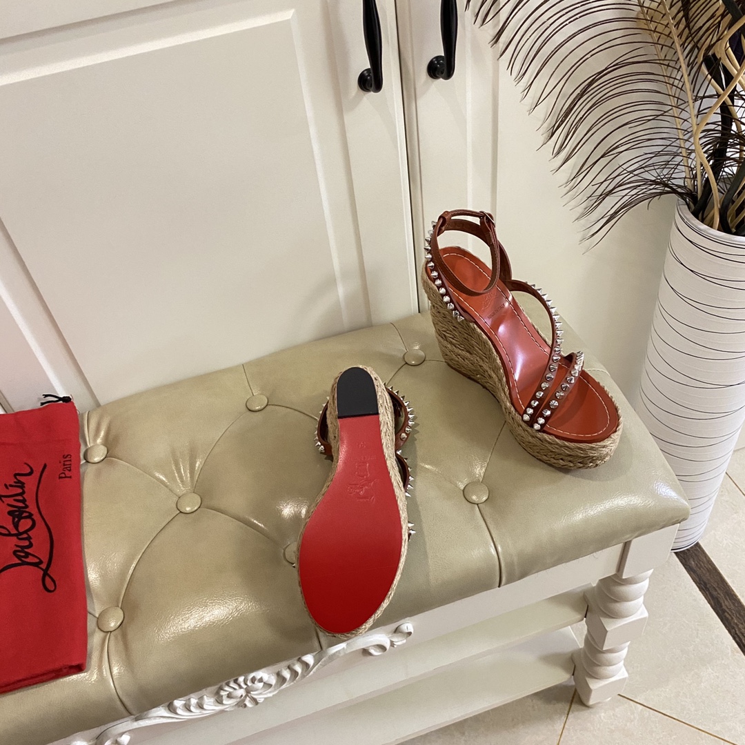 Christian Louboutin Mafaldina Zeppa Sandal   120mm - DopestKickz