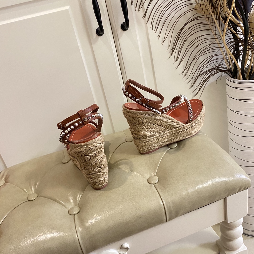 Christian Louboutin Mafaldina Zeppa Sandal   120mm - DopestKickz