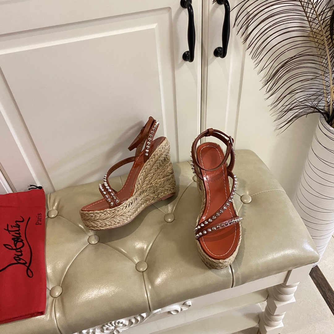 Christian Louboutin Mafaldina Zeppa Sandal   120mm - DopestKickz