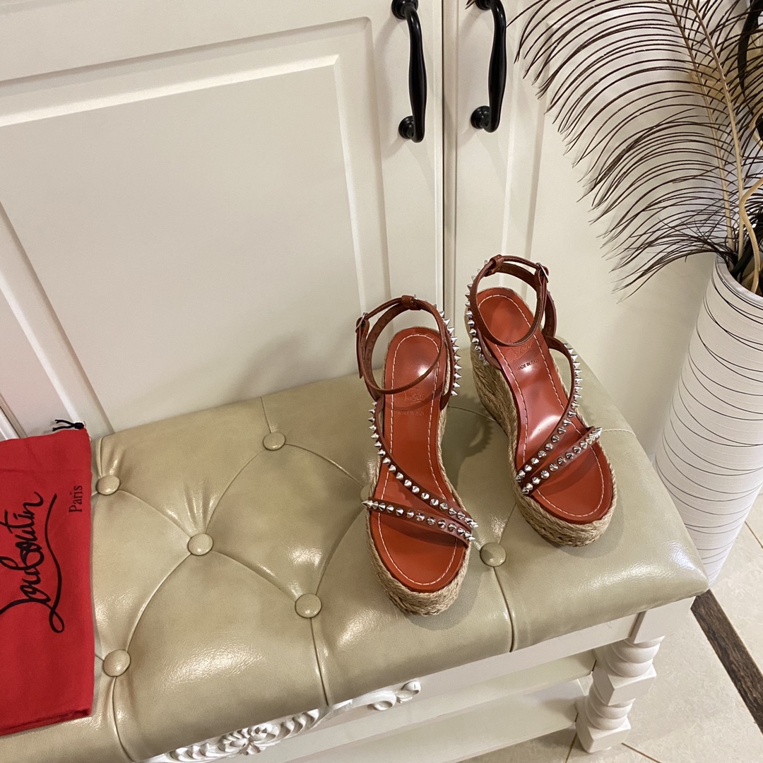 Christian Louboutin Mafaldina Zeppa Sandal   120mm - DopestKickz