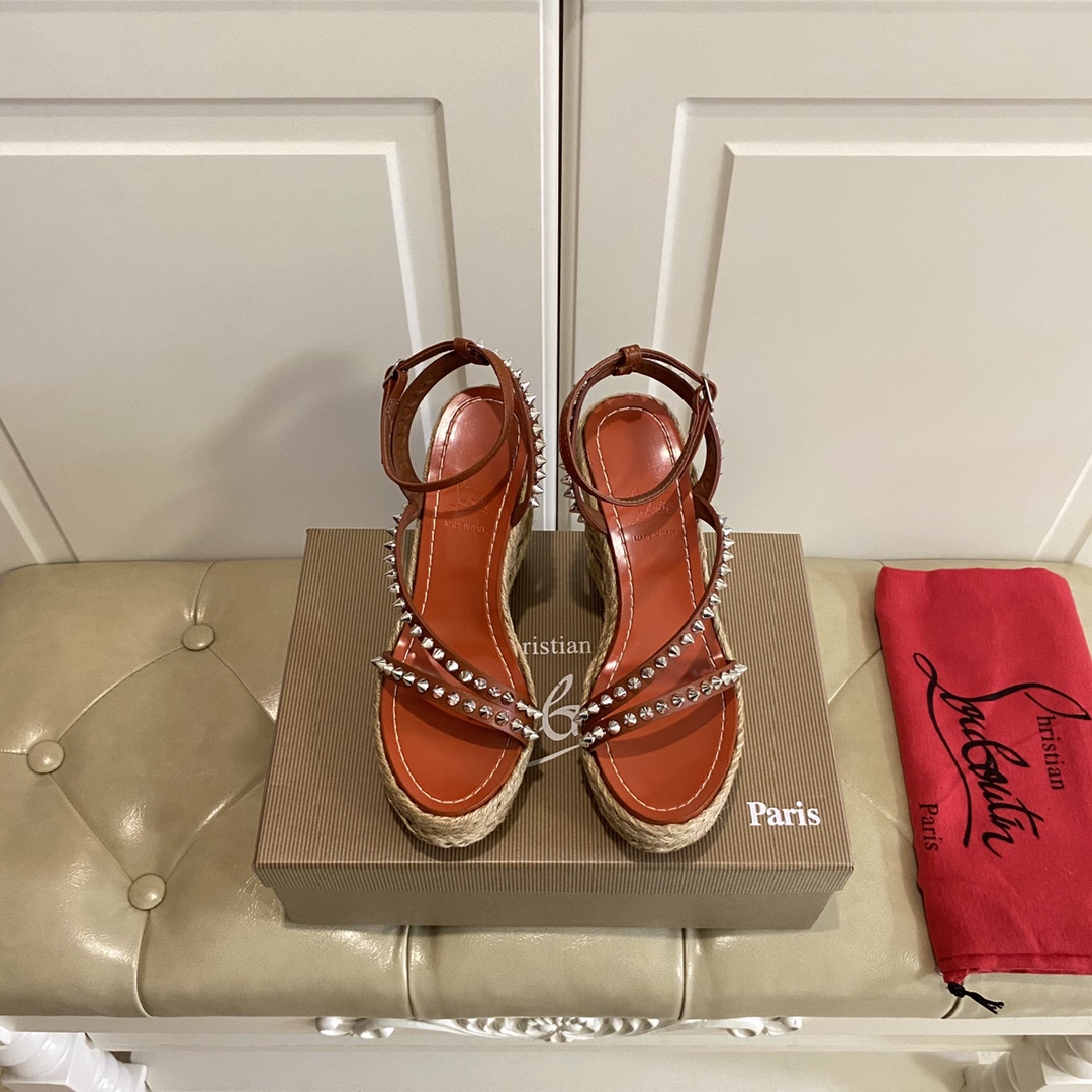 Christian Louboutin Mafaldina Zeppa Sandal   120mm - DopestKickz