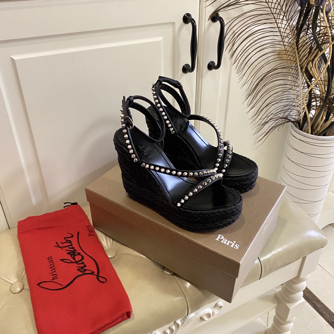 Christian Louboutin Mafaldina Zeppa Sandal   120mm - DopestKickz