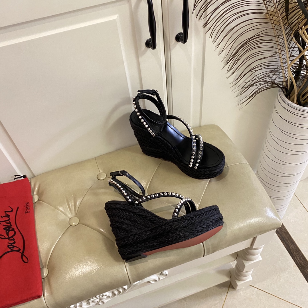 Christian Louboutin Mafaldina Zeppa Sandal   120mm - DopestKickz