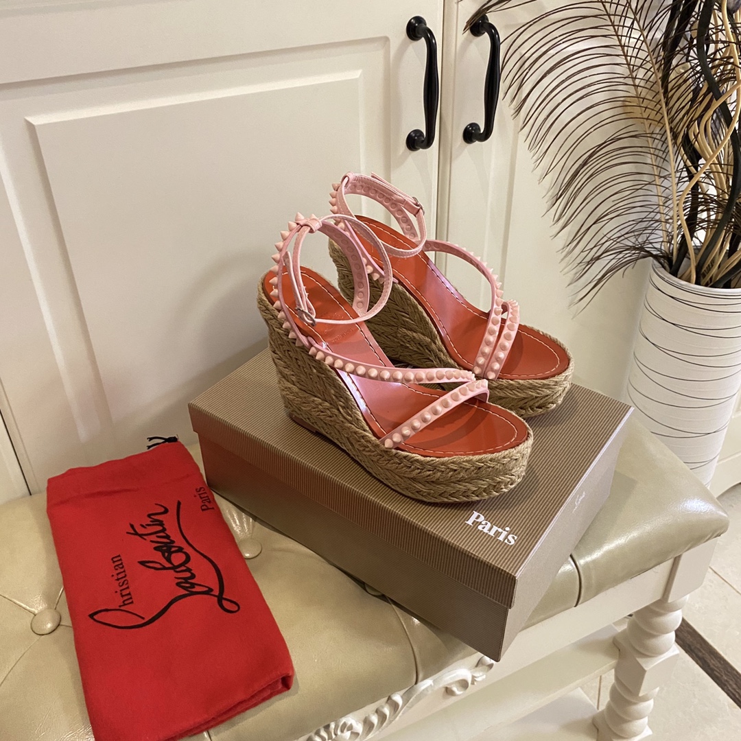 Christian Louboutin Mafaldina Zeppa Sandal   120mm - DopestKickz