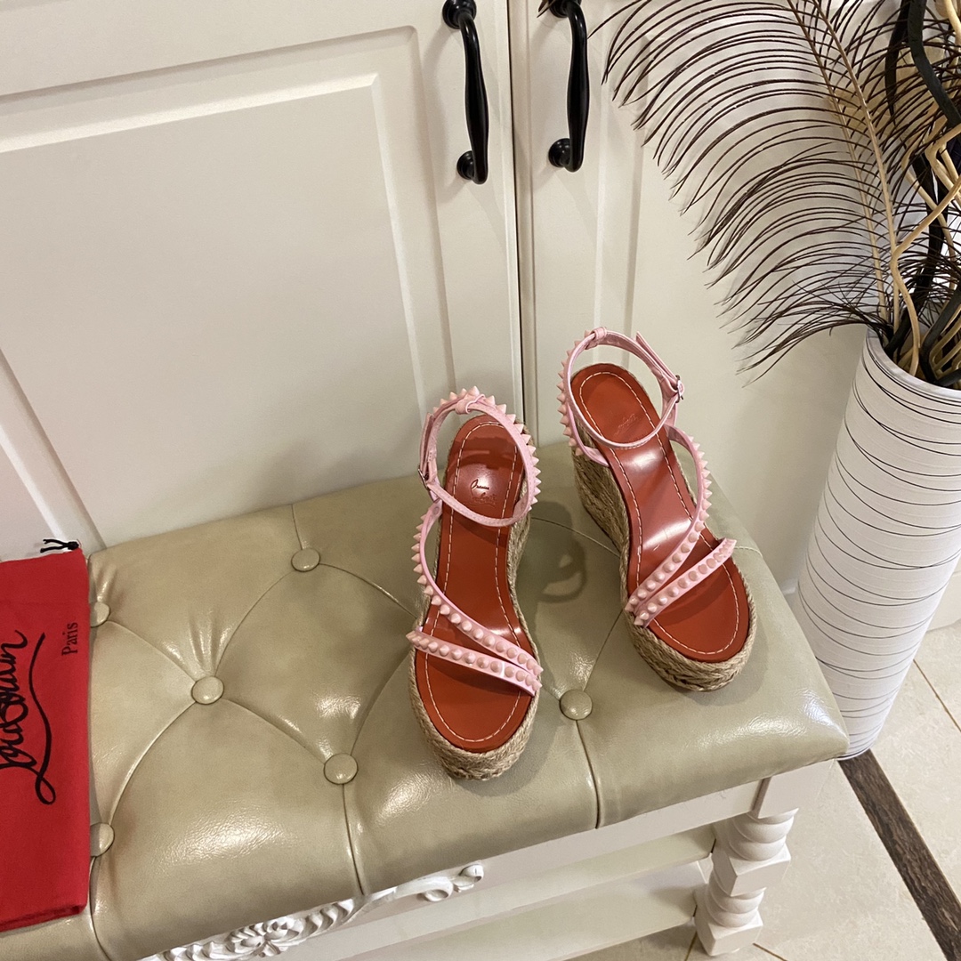 Christian Louboutin Mafaldina Zeppa Sandal   120mm - DopestKickz