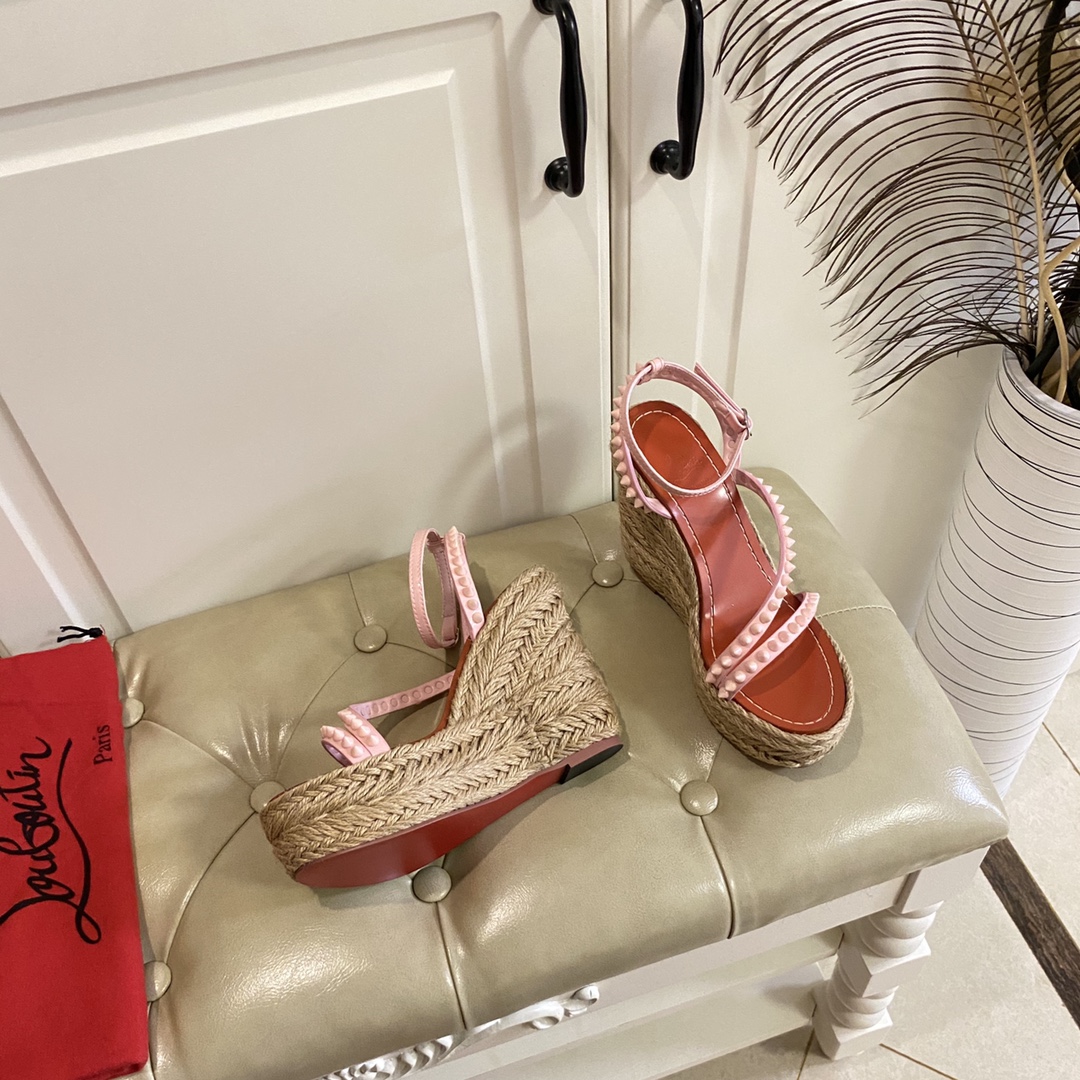 Christian Louboutin Mafaldina Zeppa Sandal   120mm - DopestKickz